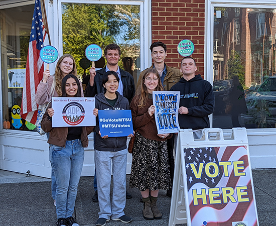 Middle Tennessee State University Students get out the vote.