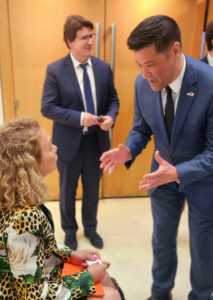 President García in conversation with Michael Turner, Counselor for Cultural Affairs, U.S. Embassy France
