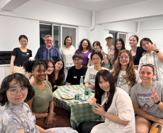 Provost David Silva of Salem State University (MA) and students from SSU and Nanjing Normal University.