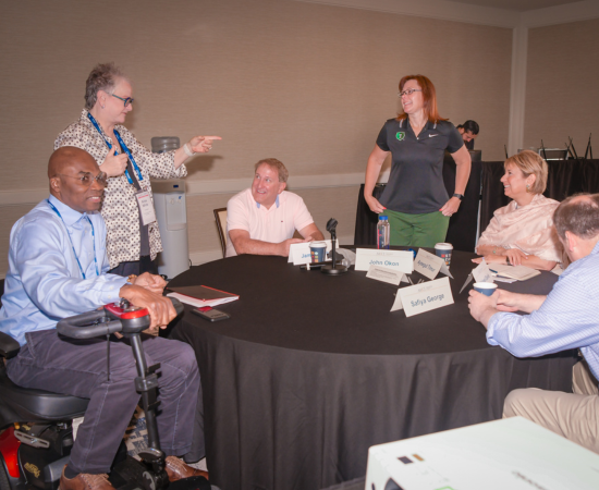 Morakinyo A.O. Kuti, Alisa White, Russell Jones, Lynn Akey, and Aysegul Timur in discussion at NPA 2024.