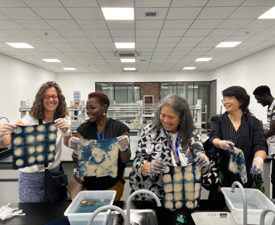 CSI cohort learning to tie dye.